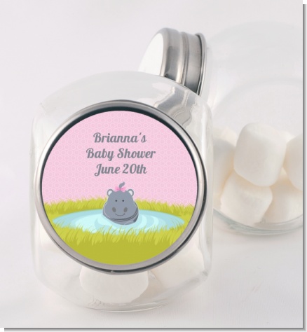 Hippopotamus Girl - Personalized Baby Shower Candy Jar