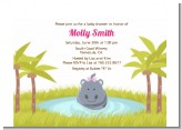 Hippopotamus Girl - Baby Shower Petite Invitations