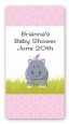 Hippopotamus Girl - Custom Rectangle Baby Shower Sticker/Labels thumbnail