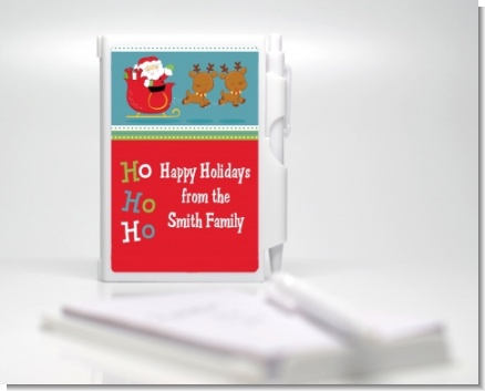 Santa And His Reindeer - Baby Shower Personalized Notebook Favor