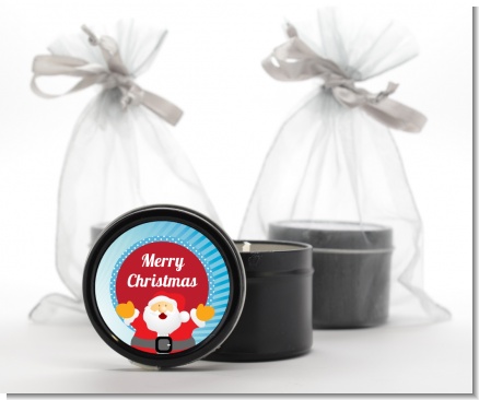 Ho Ho Ho Santa Claus - Christmas Black Candle Tin Favors