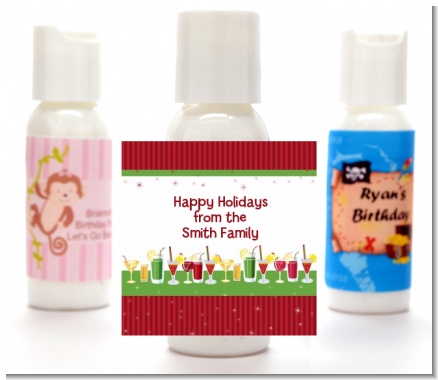Holiday Cocktails - Personalized Christmas Lotion Favors