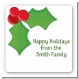 Holly - Square Personalized Christmas Sticker Labels thumbnail