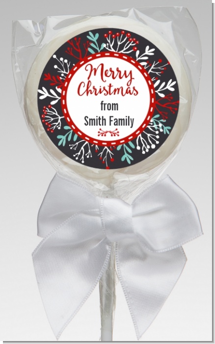 Holly Berries - Personalized Christmas Lollipop Favors