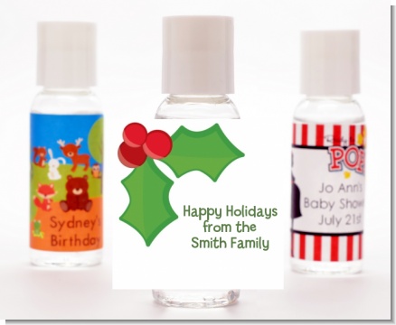 Holly - Personalized Christmas Hand Sanitizers Favors