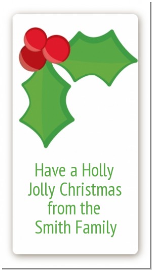 Holly - Custom Rectangle Christmas Sticker/Labels