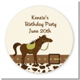 Horse - Round Personalized Birthday Party Sticker Labels