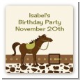 Horse - Square Personalized Birthday Party Sticker Labels thumbnail