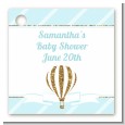 Hot Air Balloon Boy Gold Glitter - Personalized Baby Shower Card Stock Favor Tags thumbnail