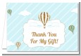 Hot Air Balloon Boy Gold Glitter - Baby Shower Thank You Cards thumbnail