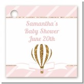 Hot Air Balloon Gold Glitter - Personalized Baby Shower Card Stock Favor Tags