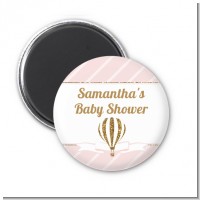 Hot Air Balloon Gold Glitter - Personalized Baby Shower Magnet Favors