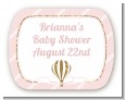 Hot Air Balloon Gold Glitter - Personalized Baby Shower Rounded Corner Stickers thumbnail