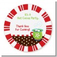 Hot Cocoa Party - Round Personalized Christmas Sticker Labels thumbnail