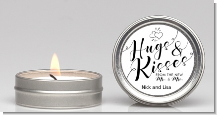 Hugs & Kisses From Mr & Mrs - Bridal Shower Candle Favors