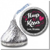 Hugs and Kisses - Hershey Kiss Valentines Day Sticker Labels