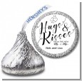 Hugs & Kisses From Mr & Mrs - Hershey Kiss Bridal Shower Sticker Labels thumbnail