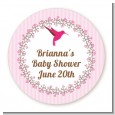 Hummingbird - Round Personalized Baby Shower Sticker Labels thumbnail