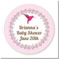 Hummingbird - Round Personalized Baby Shower Sticker Labels