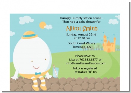 Humpty Dumpty - Baby Shower Petite Invitations