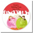Ice Cream - Round Personalized Birthday Party Sticker Labels thumbnail