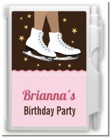 Ice Skating African American - Birthday Party Personalized Notebook Favor