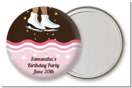 Ice Skating African American - Personalized Birthday Party Pocket Mirror Favors