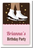 Ice Skating African American - Custom Large Rectangle Birthday Party Sticker/Labels