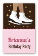 Ice Skating African American - Custom Large Rectangle Birthday Party Sticker/Labels thumbnail