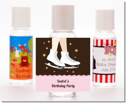 Ice Skating - Personalized Birthday Party Hand Sanitizers Favors