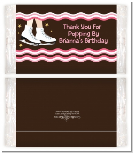 Ice Skating - Personalized Popcorn Wrapper Birthday Party Favors