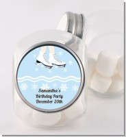 Ice Skating with Snowflakes - Personalized Birthday Party Candy Jar
