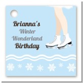 Ice Skating with Snowflakes - Personalized Birthday Party Card Stock Favor Tags