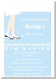 Ice Skating with Snowflakes - Birthday Party Petite Invitations