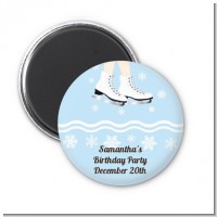 Ice Skating with Snowflakes - Personalized Birthday Party Magnet Favors