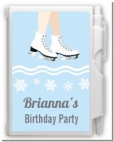 Ice Skating with Snowflakes - Birthday Party Personalized Notebook Favor