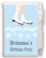 Ice Skating with Snowflakes - Birthday Party Personalized Notebook Favor thumbnail