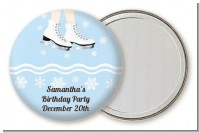 Ice Skating with Snowflakes - Personalized Birthday Party Pocket Mirror Favors