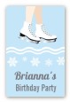Ice Skating with Snowflakes - Custom Large Rectangle Birthday Party Sticker/Labels thumbnail