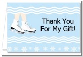 Ice Skating with Snowflakes - Birthday Party Thank You Cards