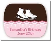 Ice Skating - Personalized Birthday Party Rounded Corner Stickers