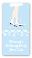 Ice Skating with Snowflakes - Custom Rectangle Birthday Party Sticker/Labels thumbnail