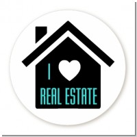 I Love Real Estate - Round Personalized Real Estate Sticker Labels