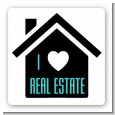 I Love Real Estate - Square Personalized Real Estate Sticker Labels thumbnail