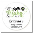 It's A Baby - Round Personalized Baby Shower Sticker Labels thumbnail