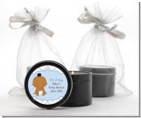 It's A Boy Chevron African American - Baby Shower Black Candle Tin Favors