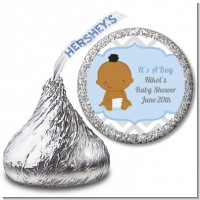 It's A Boy Chevron African American - Hershey Kiss Baby Shower Sticker Labels