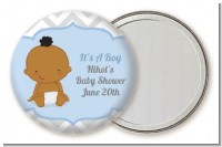 It's A Boy Chevron African American - Personalized Baby Shower Pocket Mirror Favors