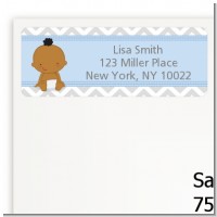 It's A Boy Chevron African American - Baby Shower Return Address Labels