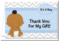 It's A Boy Chevron African American - Baby Shower Thank You Cards